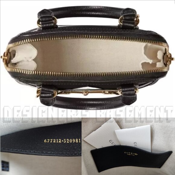 GUCCI black Leather Adidas X Gucci 1955 gold Horsebit Web Trefoil Mini Bag+box๐ - Picture 9 of 12